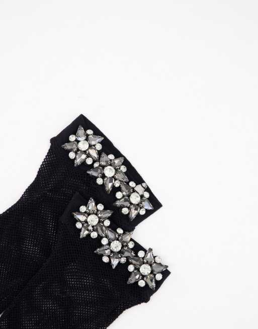 Leg Avenue - Enkelsokken met strass in zwart, 4 van 4