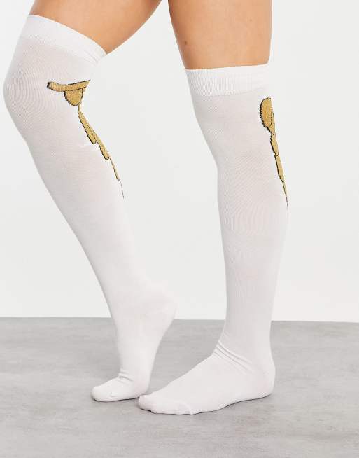 Gold thigh shop high socks