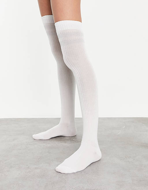 Details about   LEG AVENUE GREY WHITE LONG WARM WINTER OVER THE KNEE THIGH HIGH ATHLETIC SOCKS 