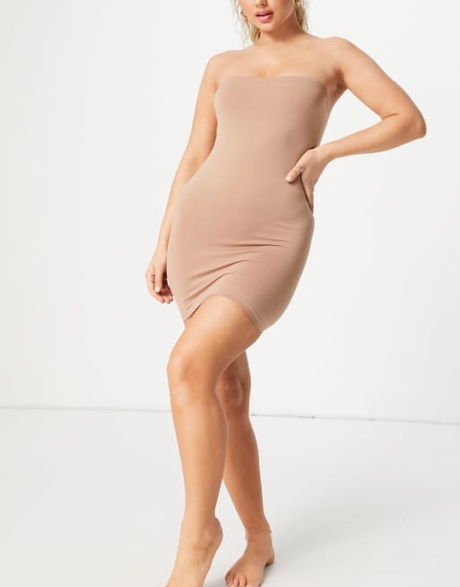 Beige tube outlet dress