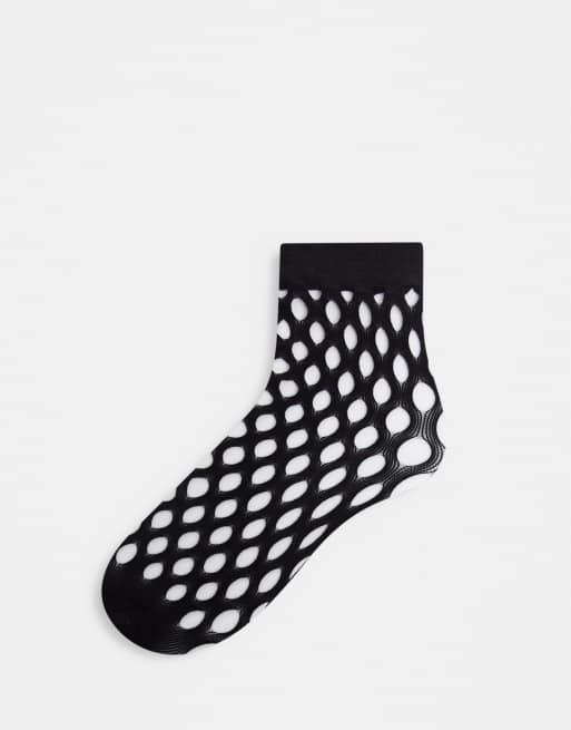 Leg Avenue - Socquettes en résille à motif ovale - Noir