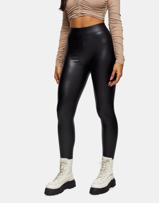 Leggings Básico Negro Efecto Cuero