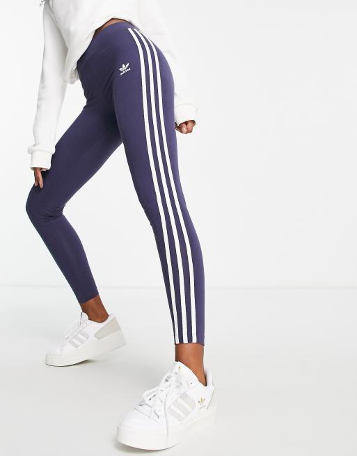 Leggings azul marino con diseño de 3 rayas de adidas Originals