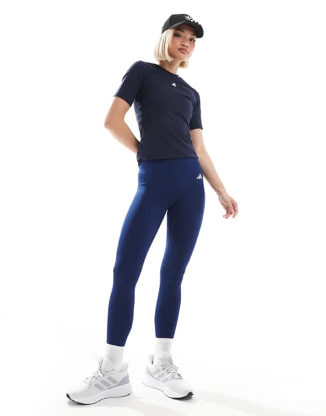Leggings azul marino de corte alargado Essentials Optime de adidas Training - view 1