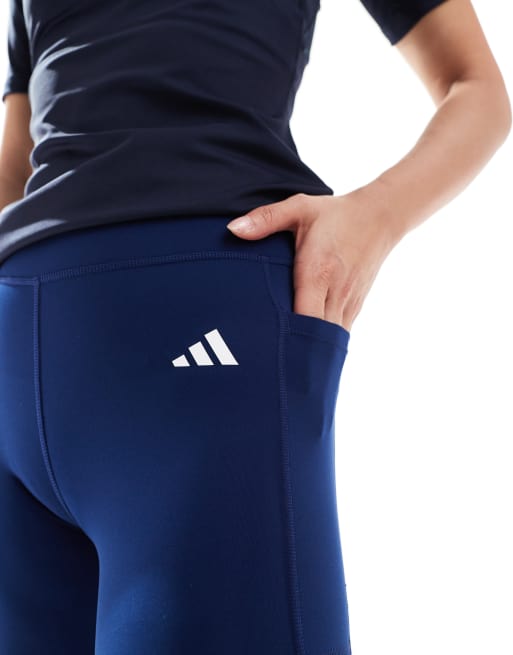 Leggings azul marino de corte alargado Essentials Optime de adidas