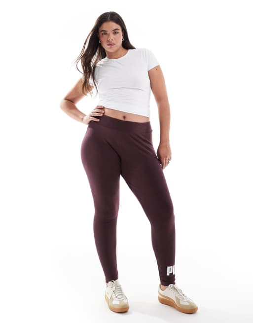 Leggings burdeos básicos con logo de PUMA Plus, 3 de 5