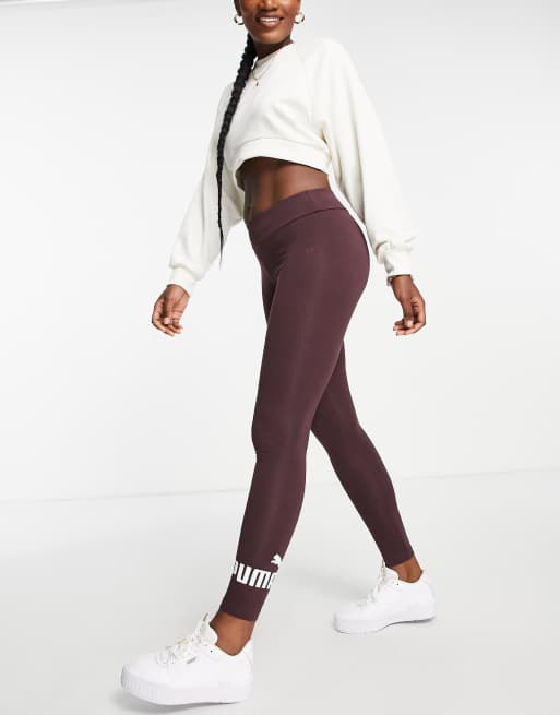 Leggings burdeos básicos con logo de PUMA