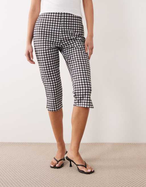 Leggings capri a cuadros vichy monocromáticos de punto liso de ASOS DESIGN, 2 de 5