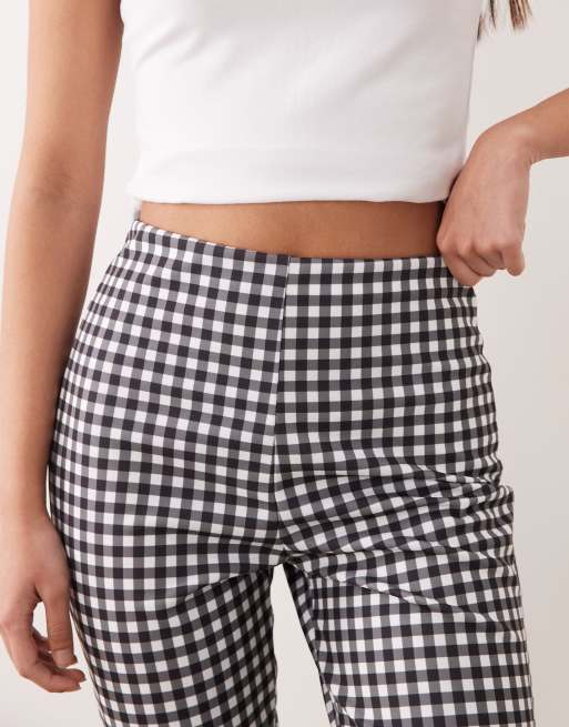 Leggings capri a cuadros vichy monocromáticos de punto liso de ASOS DESIGN, 3 de 5