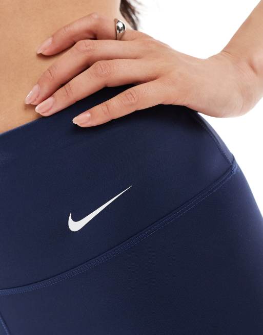 Leggings capri azul marino de talle alto de Nike One Training, 4 de 5