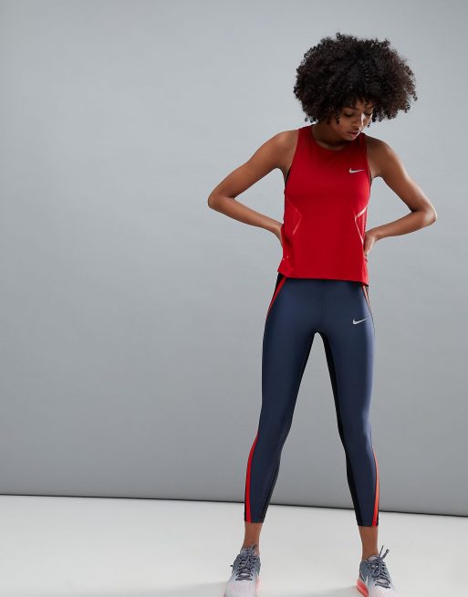 Leggings capri en azul marino colour Power Speed de Nike Running | ASOS