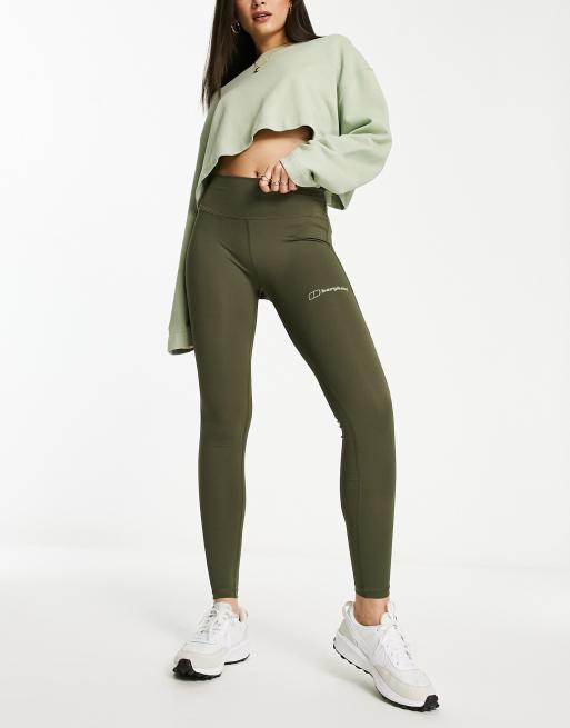 Leggings caquis con logo en el mismo tono de Berghaus