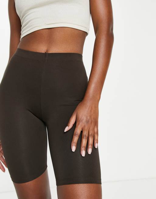 Leggings cortos color chocolate básicos de ASOS DESIGN