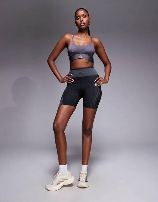 Leggings cortos de 5" negros y grises sin costuras de adidas Training, 4 de 5