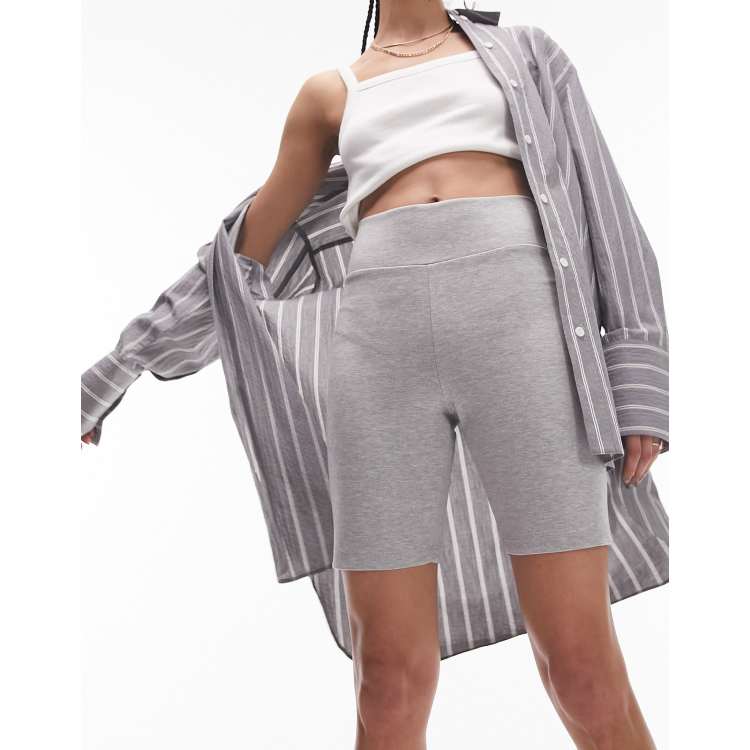 leggings Pleated cortos gris carbon de tejido grueso premium de Topshop RED Valentino elasticated waist leather mini shorts ClassicfuncenterShops