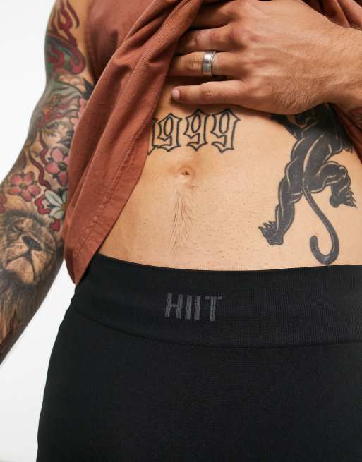 Leggings cortos negros deportivos sin costuras de HIIT, 2 de 4