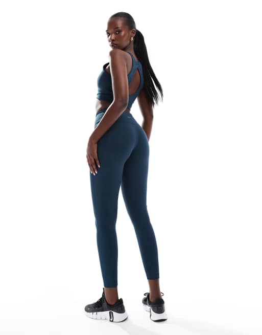 nike air white and gray 2015 honda commercial Fenua environnementShops Leggings de 7 8 azul marino de talle alto con detalle cruzado One de Nike Training