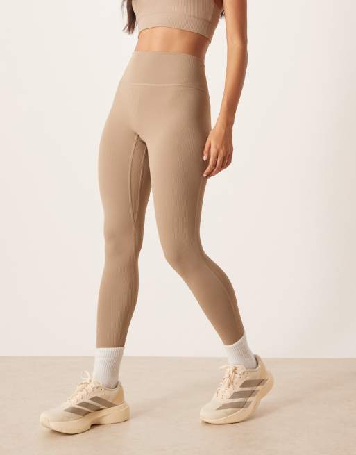 Leggings de 7/8 marrón tiza All Me de adidas Training, 2 de 5