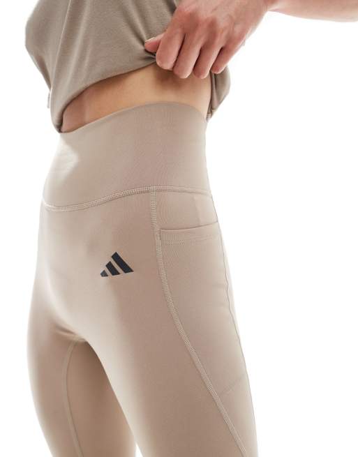 Leggings de 7/8 marrón tiza con costura delantera Optime Essentials de adidas Training , 5 de 5