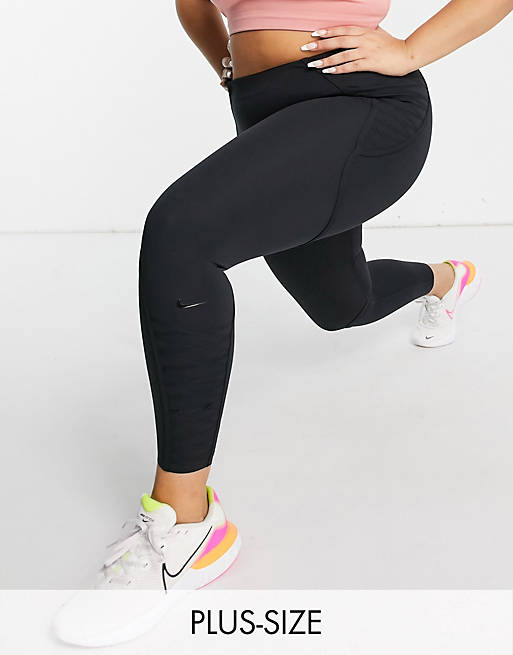 Mujer Leggings | Leggings de 7/8 negros One Sculpt Luxe de Nike Training Plus - JQ68955