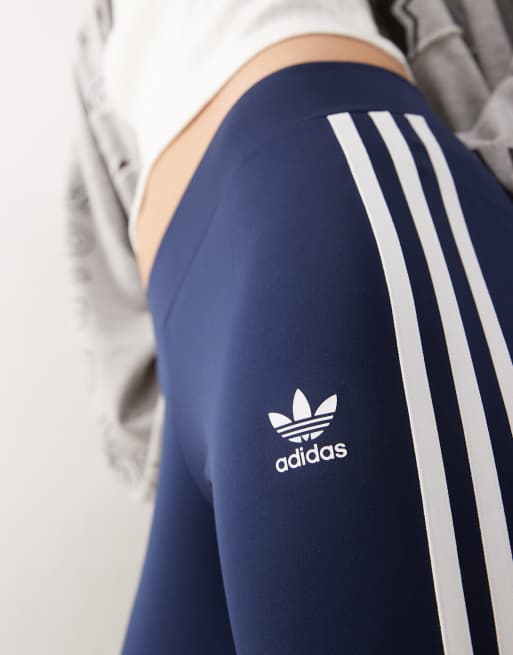 Leggings de campana azul marino Adicolor de adidas Originals ASOS