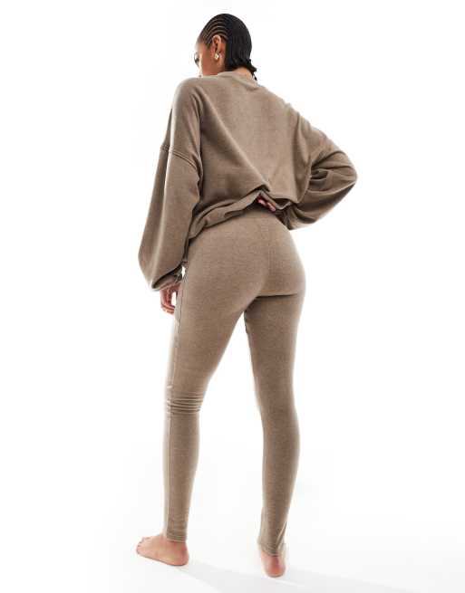 Leggings de estar por casa marrones de felpa Mix & Match de ASOS DESIGN Tall, 2 de 5