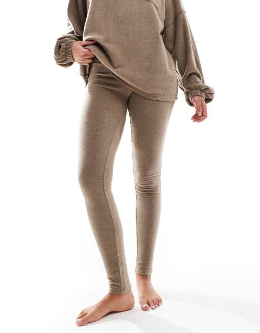 Leggings de estar por casa marrones de felpa Mix & Match de ASOS DESIGN Tall, 3 de 5