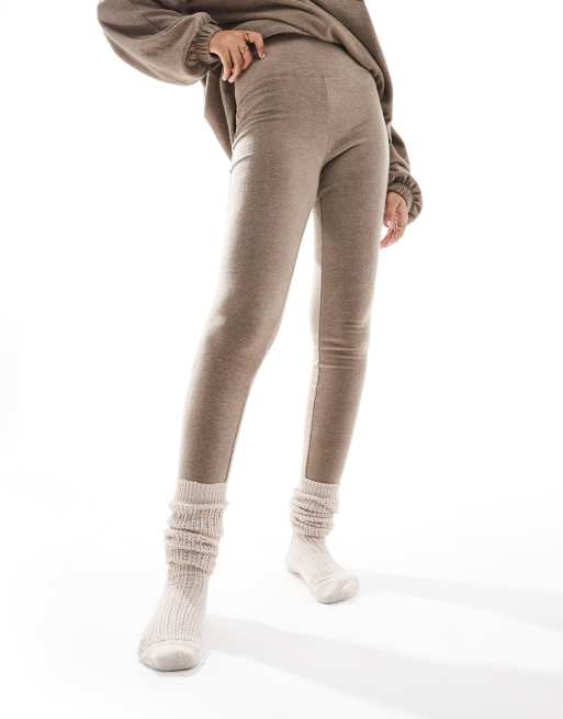 Leggings de estar por casa marrones de felpa Mix & Match de ASOS DESIGN, 4 de 5
