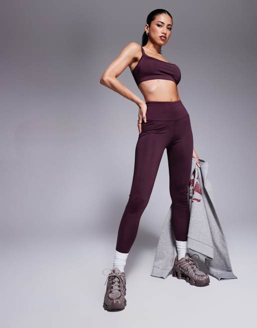 Leggings deportivos burdeos de talle alto con diseño moldeador en la parte trasera Icon de 4505 