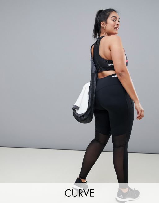 Leggings deportivos con detalle de costura que define el vientre de ASOS  4505 Curve