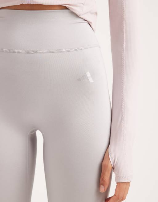 Leggings deportivos de 7/8 gris dos brillante básicos Optime de adidas Performance, 4 de 5