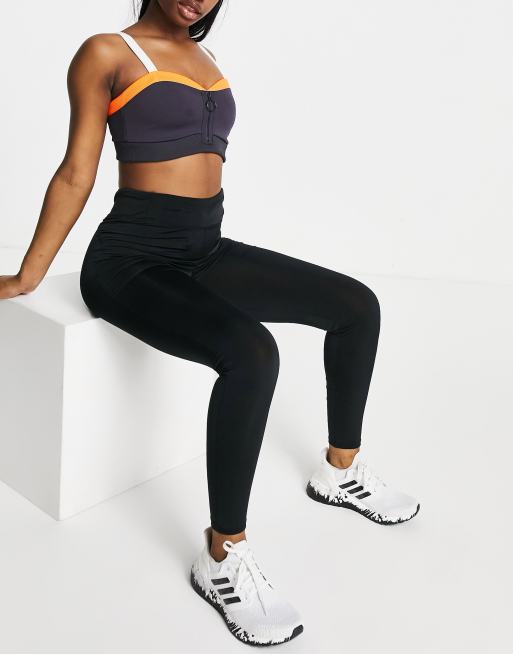 Leggings deportivos negros con cordón ajustable y efecto moldeador en el trasero de Flounce London