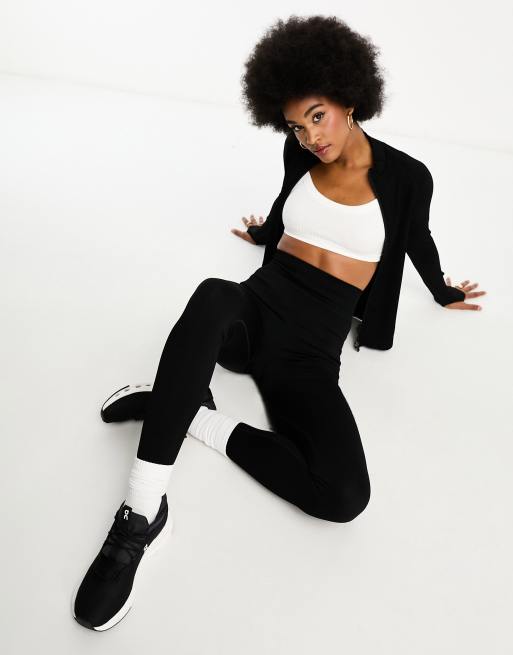 Leggings deportivos negros de canalé sin costuras Icon de 4505 Tall , 3 de 4