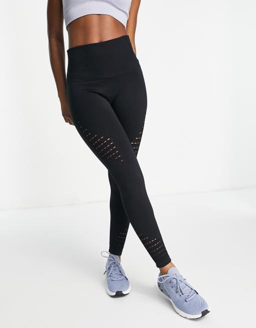 Leggings deportivos negros de talle alto con detalle calado sin costuras de I Saw It First