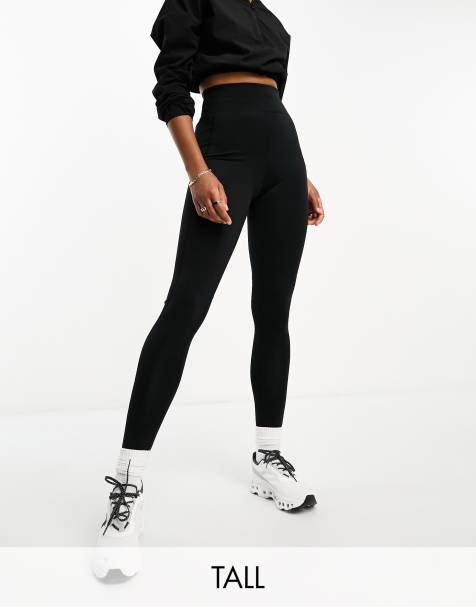 Leggings deportivos negros para correr con lazada en la cintura y bolsillo para móvil Icon de 4505 Tall - view 1