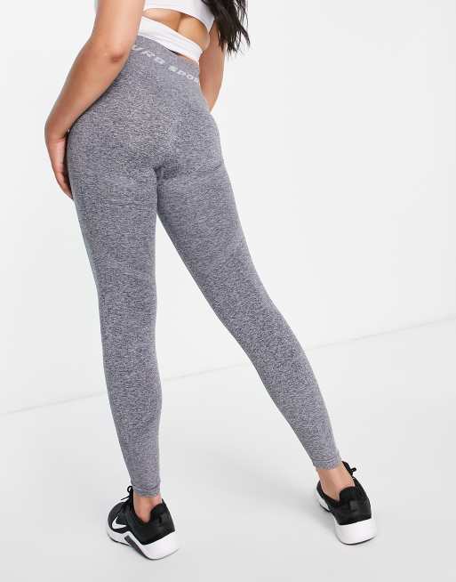 Leggings gris carbón jaspeado deportivos sin costuras Squat Proof de Urban Threads Tall, 4 de 4