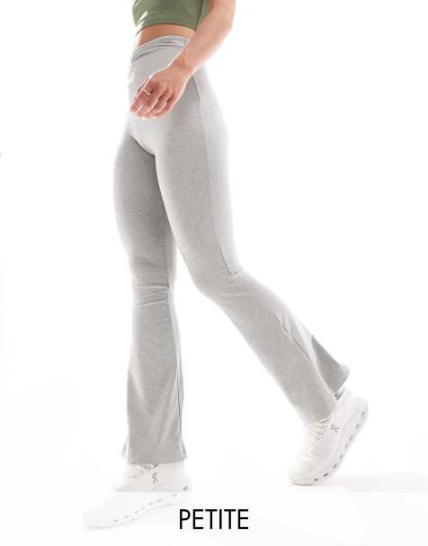 Leggings gris jaspeado de corte slim acampanado y talle alto con parte delantera fruncida de 4505 Petite - view 1