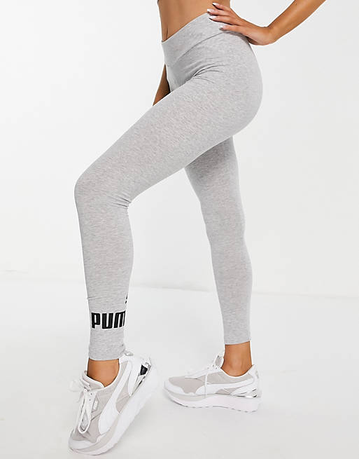 Mujer Leggings | Leggings grises con logo Essentials de Puma - ZN90963