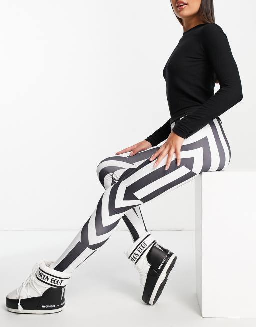 Leggings interiores de esquí monocromáticos con patrón favorecedor de Liquorish