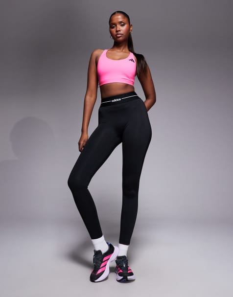 Leggings largos negros con detalle lineal Hyperglam de adidas Training - view 1