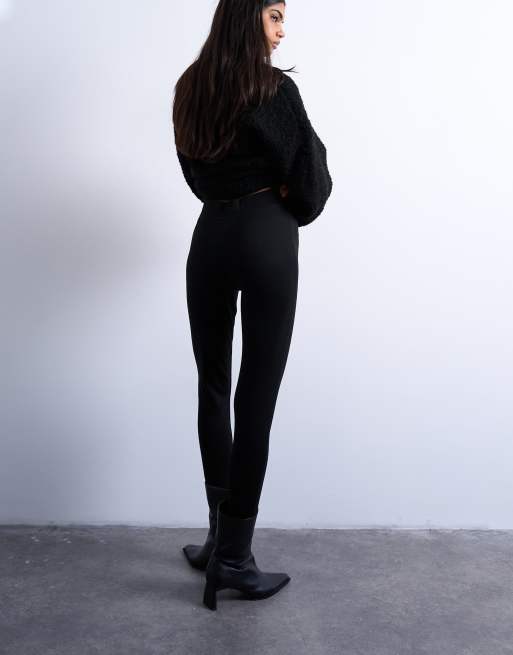 Leggings largos negros de tejido grueso de Topshop, 4 de 5