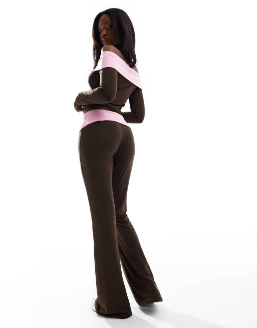 Leggings marrón chocolate y rosas de ASOS DESIGN (parte de un conjunto), 5 de 5