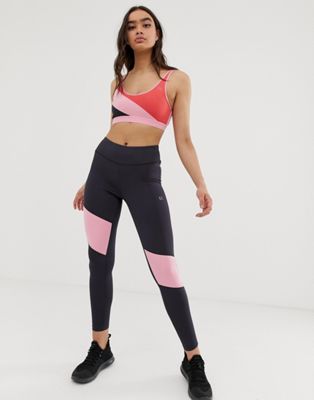 Leggings med høj talje logo og farveblok fra Calvin Klein Performance-Grå