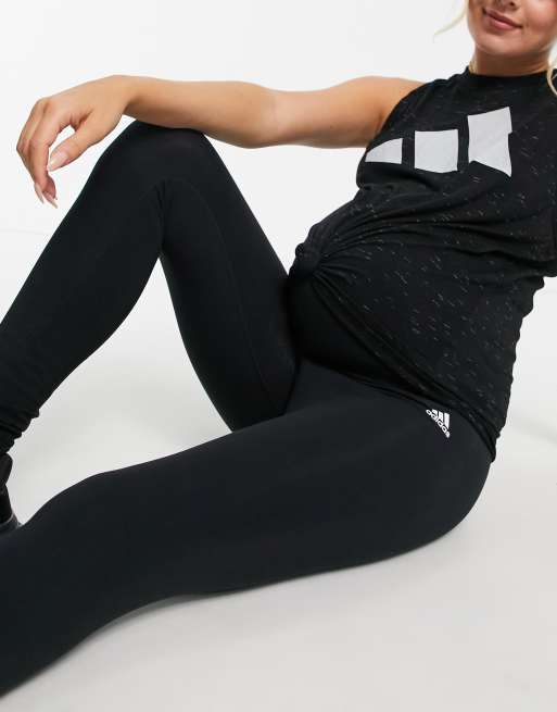 Leggings negros básicos de adidas Sportswear Maternity Essentials, 3 de 4