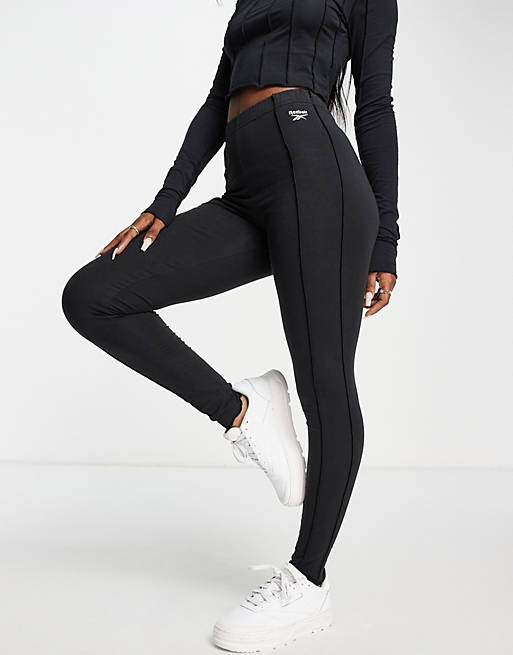 Mujer Leggings | Leggings negros con detalle de costura de Reebok - HJ13236
