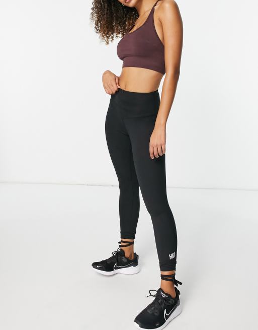 Leggings negros con detalle de tiras anudadas Peached de HIIT