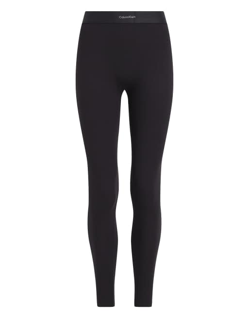 Leggings negros con logo en la cinturilla de canalé Modern de Calvin Klein, 2 de 4