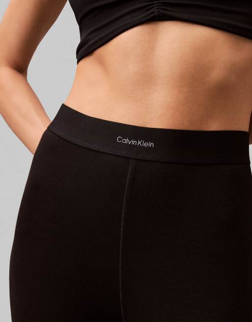 Leggings negros con logo en la cinturilla de canalé Modern de Calvin Klein, 4 de 4