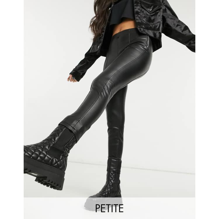 Leggings negros de cuero sintético de New Look Petite ASOS