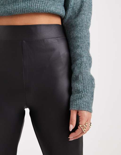 Leggings negros de talle alto de cuero sintético de Only , 3 de 5
